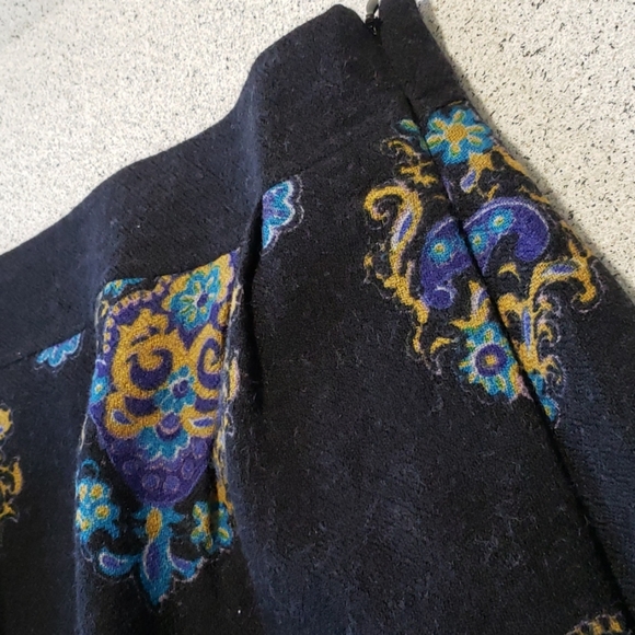 2P Lands End Wool Pencil ALine Paisley Skirt - Picture 8 of 8
